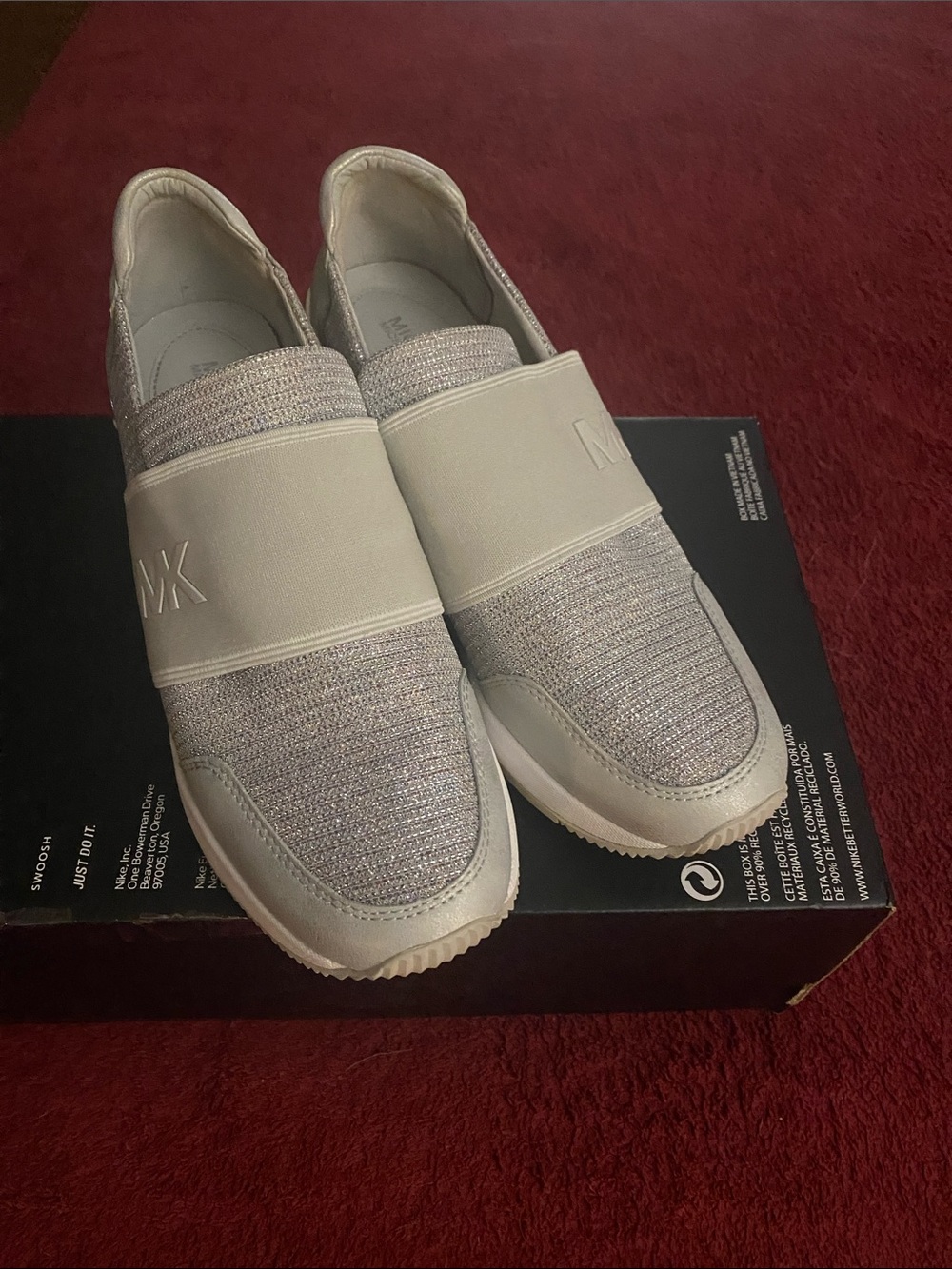 Michael Kors Wedge Trainers. Silver. Size 7.5